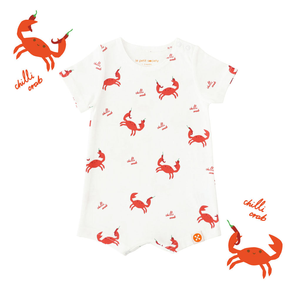 A Singapore Series - Baby Romper in Chilli Crab Print by Le Petit Society — image 8