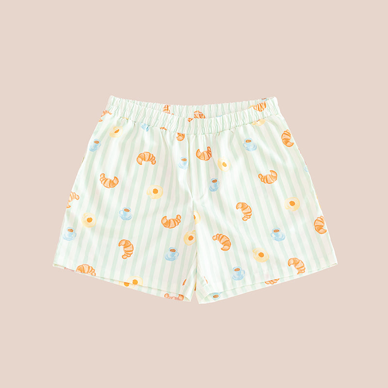 Men's Lounge Shorts in Breakfast Print-XS by Le Petit Society
