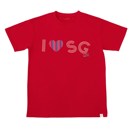 A Singapore Series - "I Love SG" Adult Tee in Red by Le Petit Society — image 2