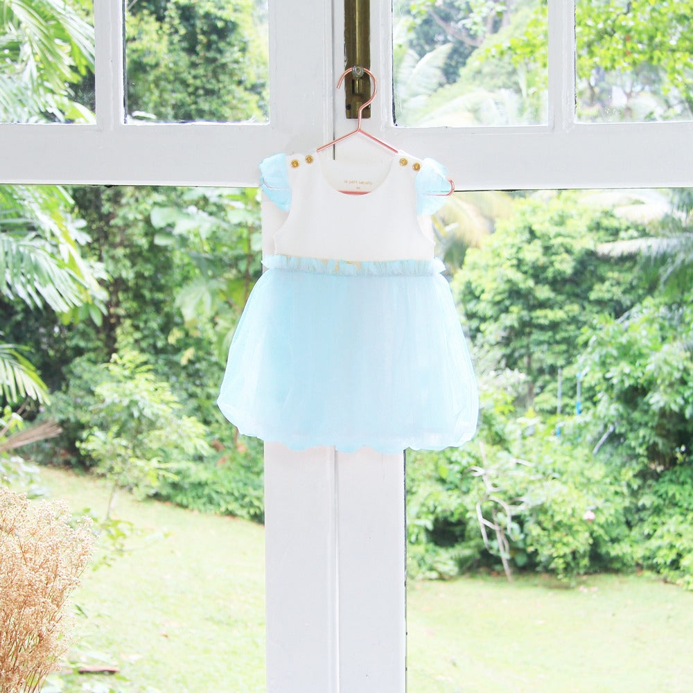 Flower Girl Series - Baby Bubble Dress in Blue by Le Petit Society — image 13