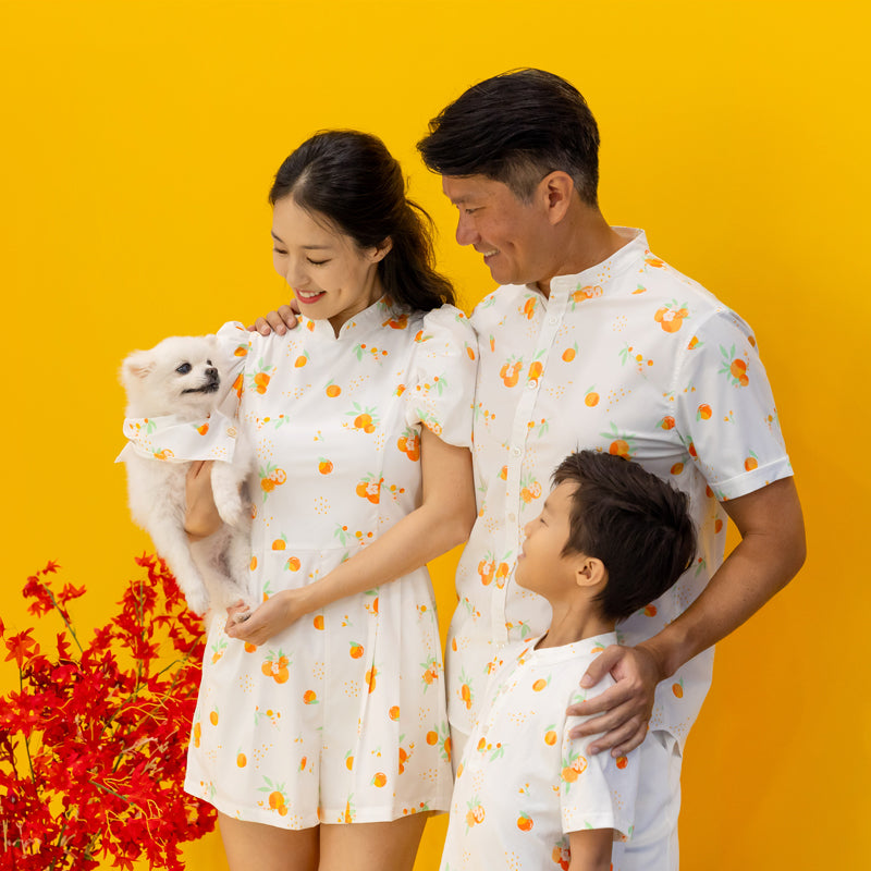 Mandarin Orange Series - Pet Bandana in White by Le Petit Society — image 4