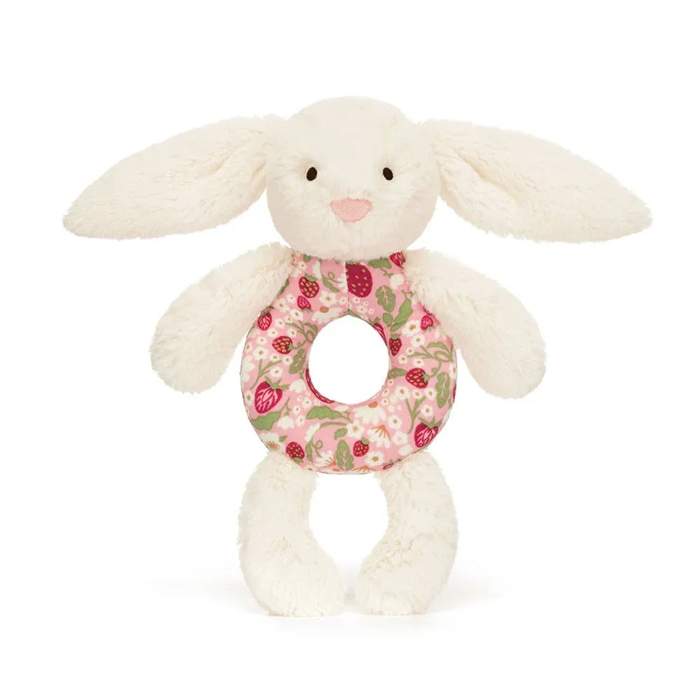 Blossom Cream Bunny 'Berry' Ring Rattle by Jellycat