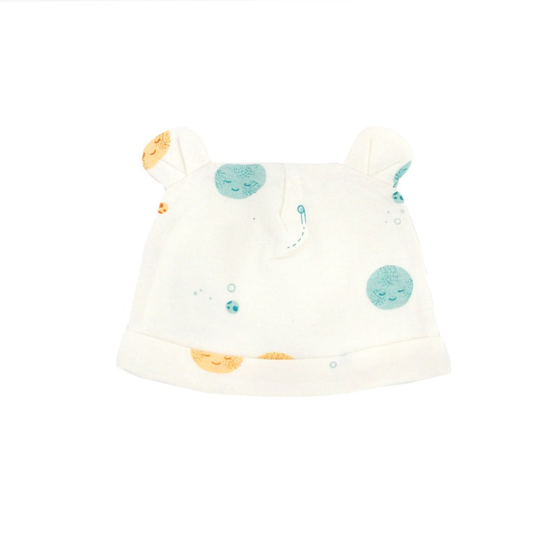 Baby Organic Bear Hat in Planets Print by Le Petit Society — image 7