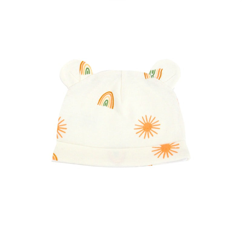 Baby Organic Bear Hat in Sun & Rainbow Print by Le Petit Society — image 4