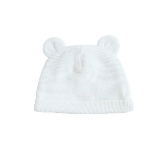 Baby Organic Bear Hat in White by Le Petit Society — image 2