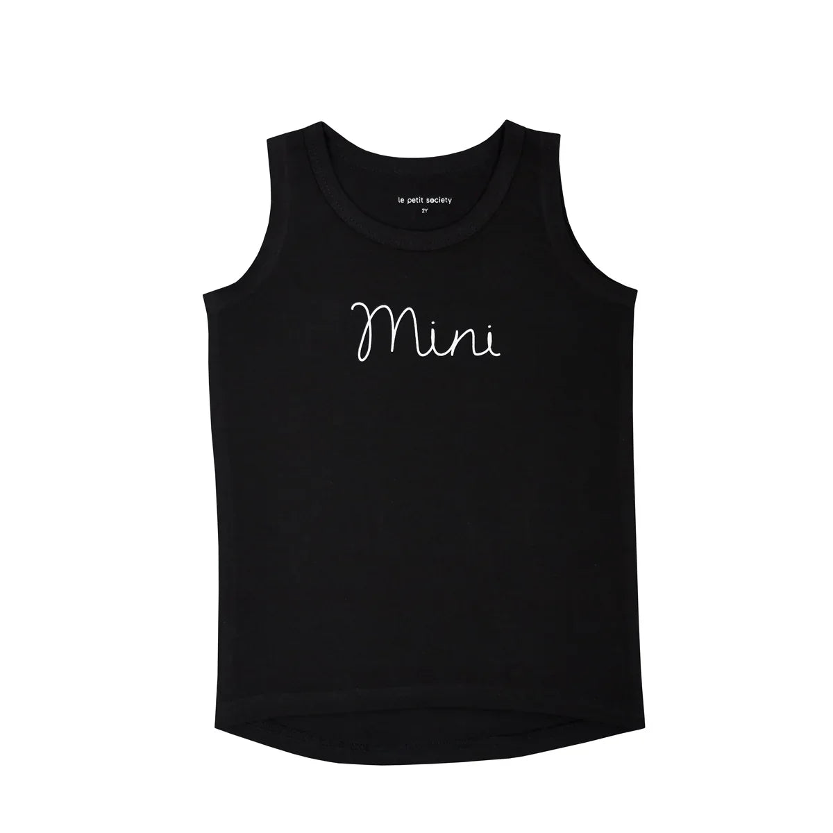 Family Tees - Mini Kids Tank in Black by Le Petit Society
