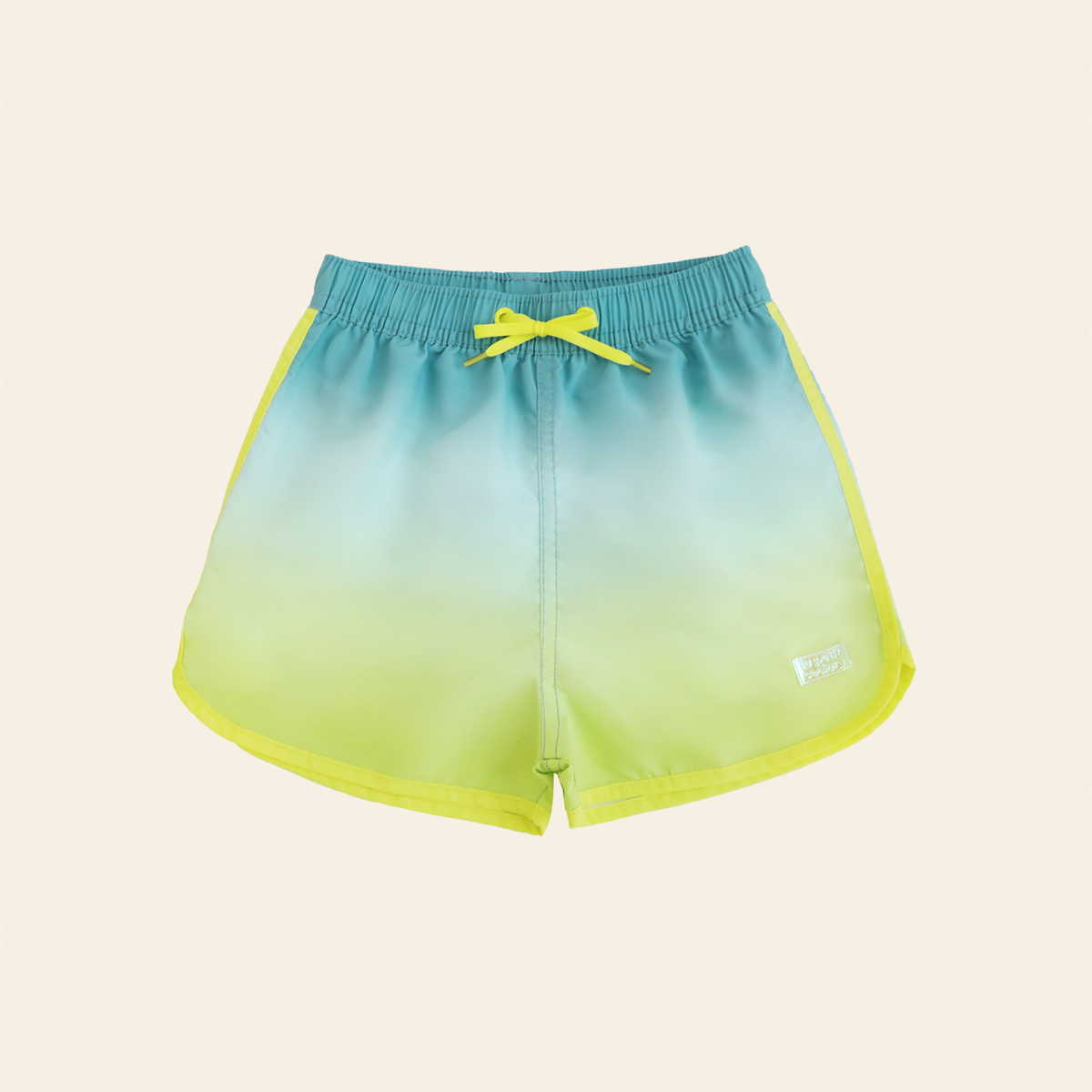 Boys Swim Shorts in Lime Gradient by Le Petit Society — image 9