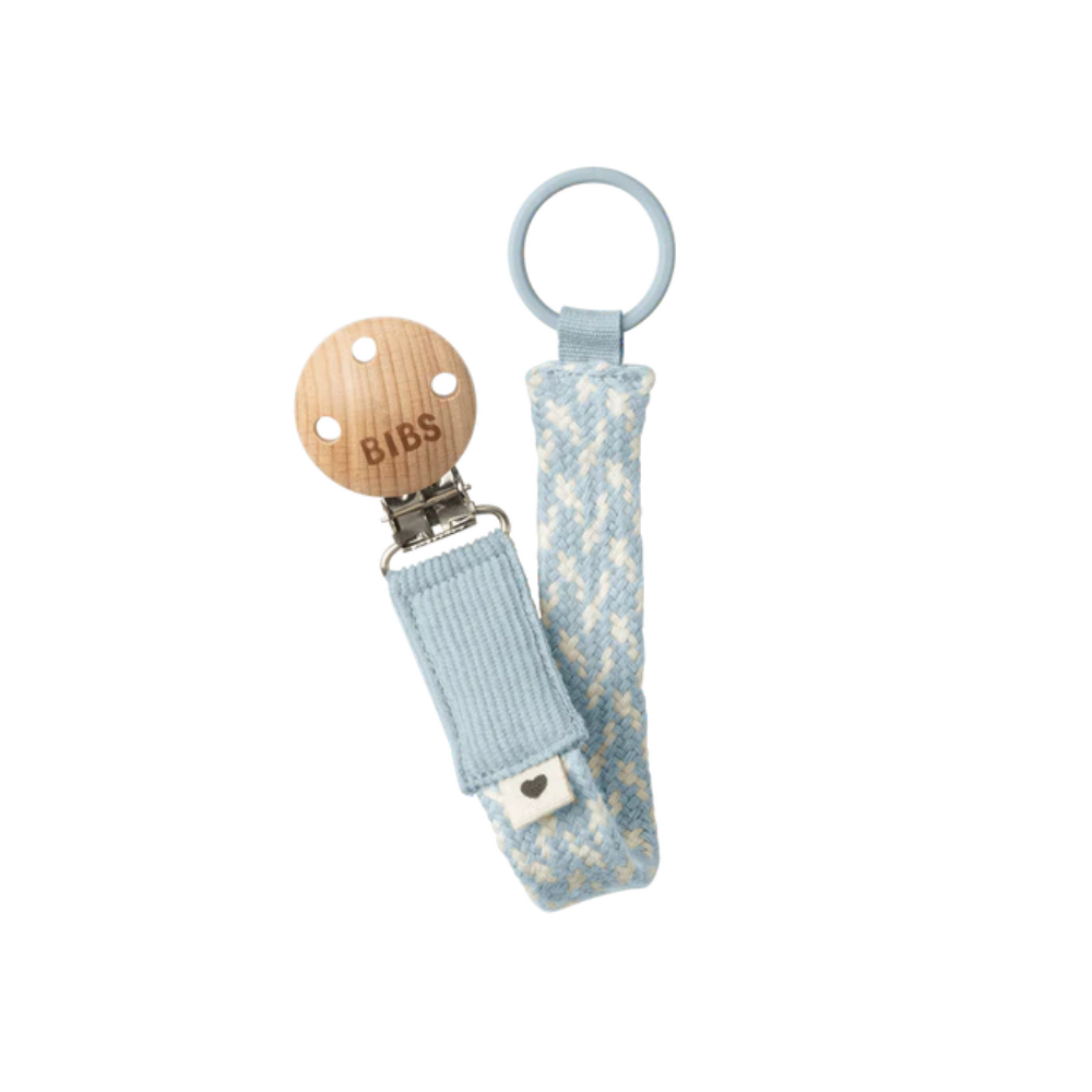 Braided Pacifier Clip in Blue & Ivory by BIBS by Le Petit Society