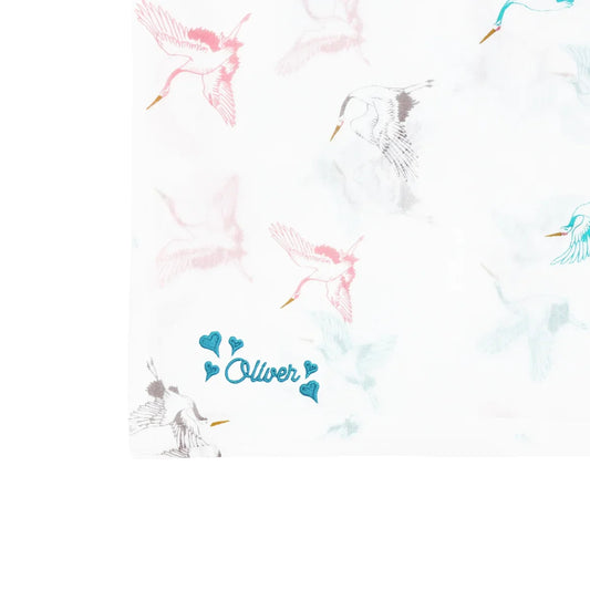 Baby Organic Swaddle in Cranes by Le Petit Society — image 2