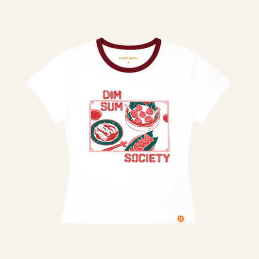 A Singapore Series - Dim Sum Society Ladies/Teens Tee in White by Le Petit Society — image 2