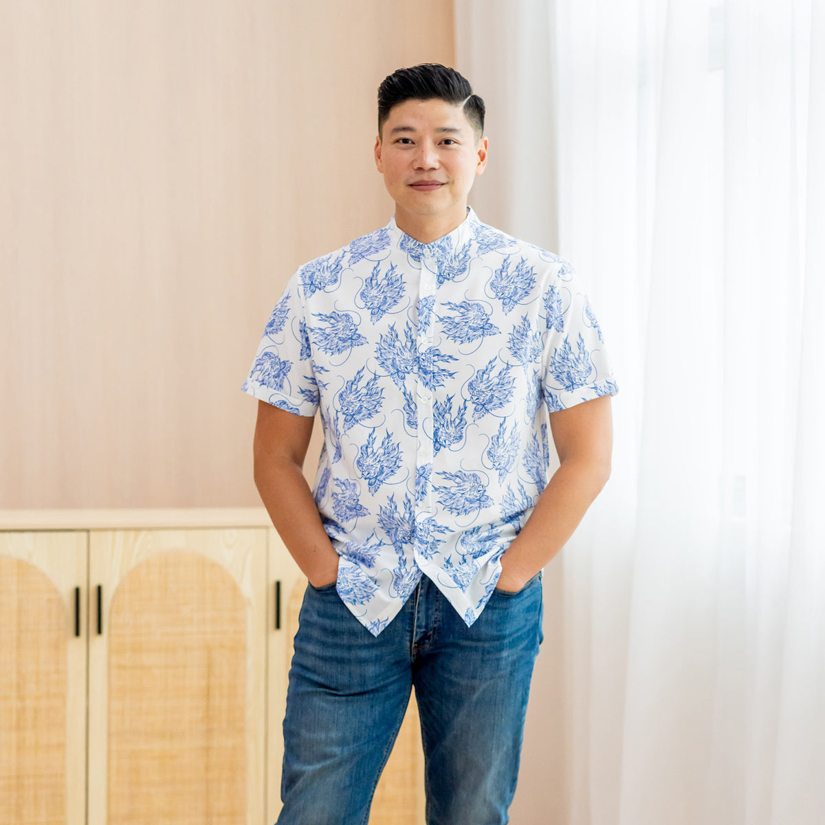 Dragon Series - Men's Shirt in Blue by Le Petit Society — image 12