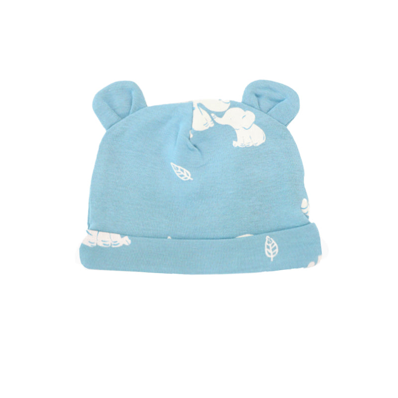 Baby Organic Bear Hat in Elephant Print by Le Petit Society — image 4