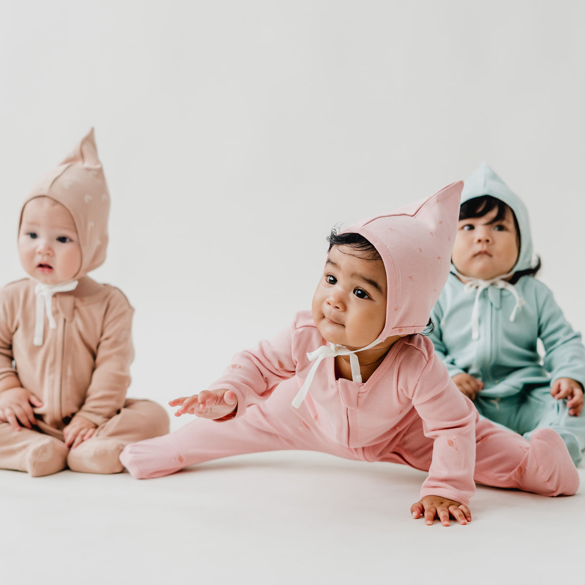 Organic Baby Bonnet Hat in Flower Bud Print by Le Petit Society — image 9