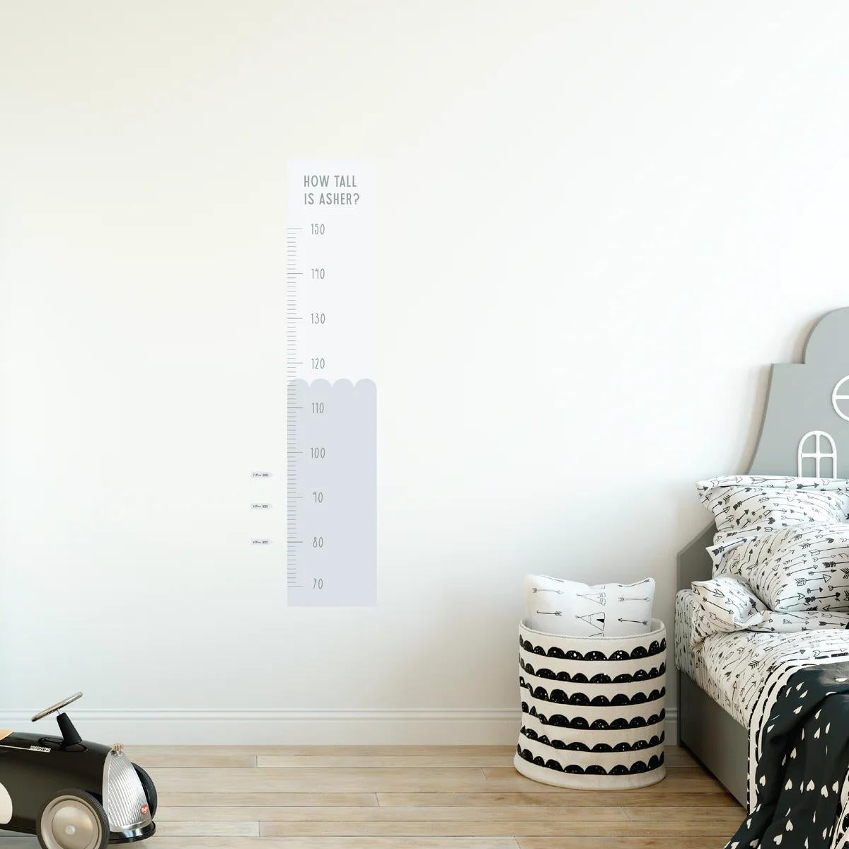 Interactive Scallop Height Chart Fabric Decal by Urban Li'l-Cashmere