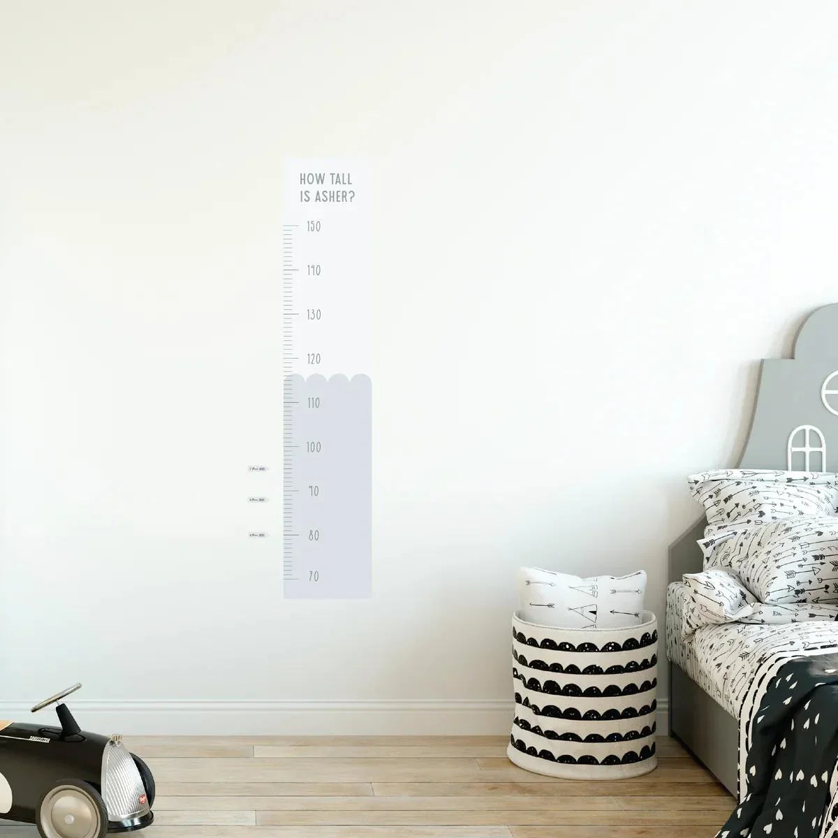 Interactive Scallop Height Chart Fabric Decal by Urban Li'l-Cashmere
