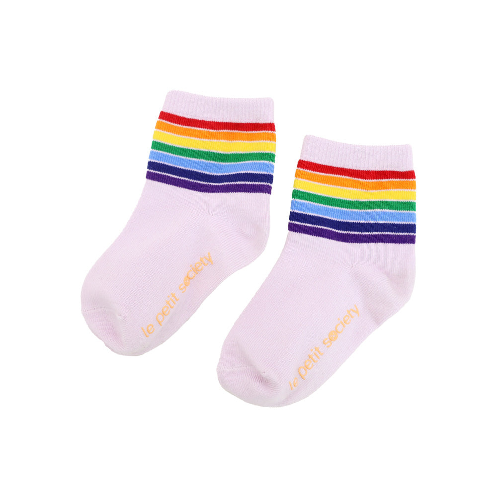 Rainbow Series - Kids Crew Socks in Lilac by Le Petit Society — image 10
