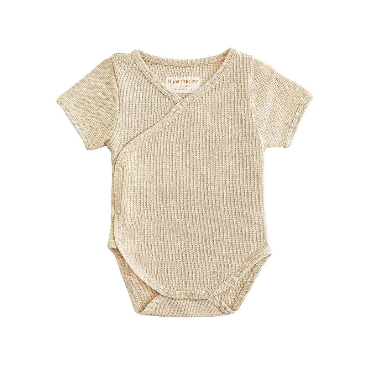 Baby Organic Kimono Romper in Beige by Le Petit Society — image 7