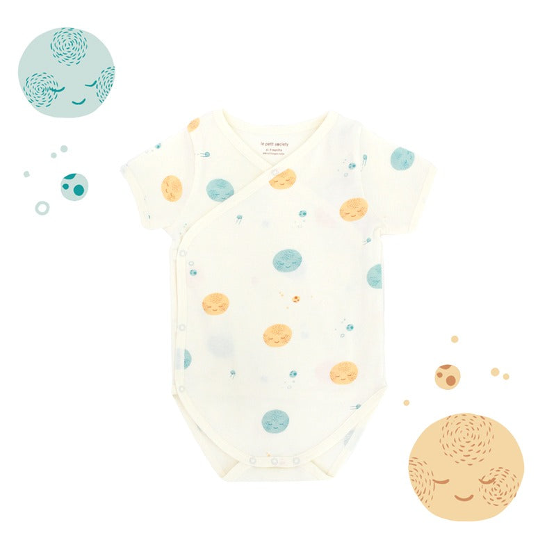 Baby Organic Kimono Romper in Planets Print by Le Petit Society — image 10