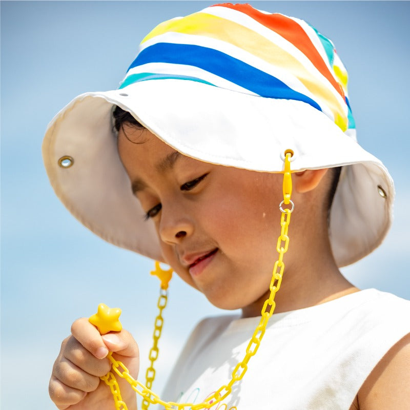Kids Bucket Hat in Rainbow Stripes by Le Petit Society — image 4