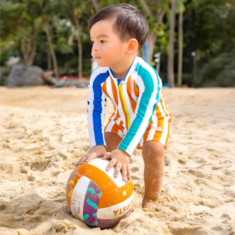 Baby Swimsuit in Rainbow Stripes by Le Petit Society — image 5