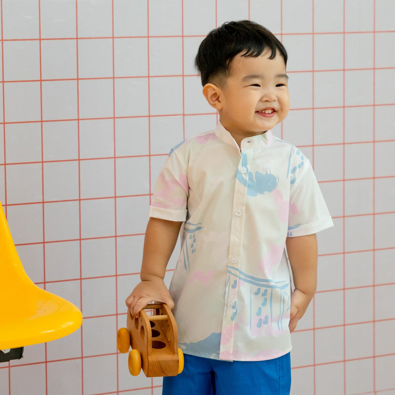 Heritage Series - Boys Shirt in MBS Skyline Print by Le Petit Society — image 13