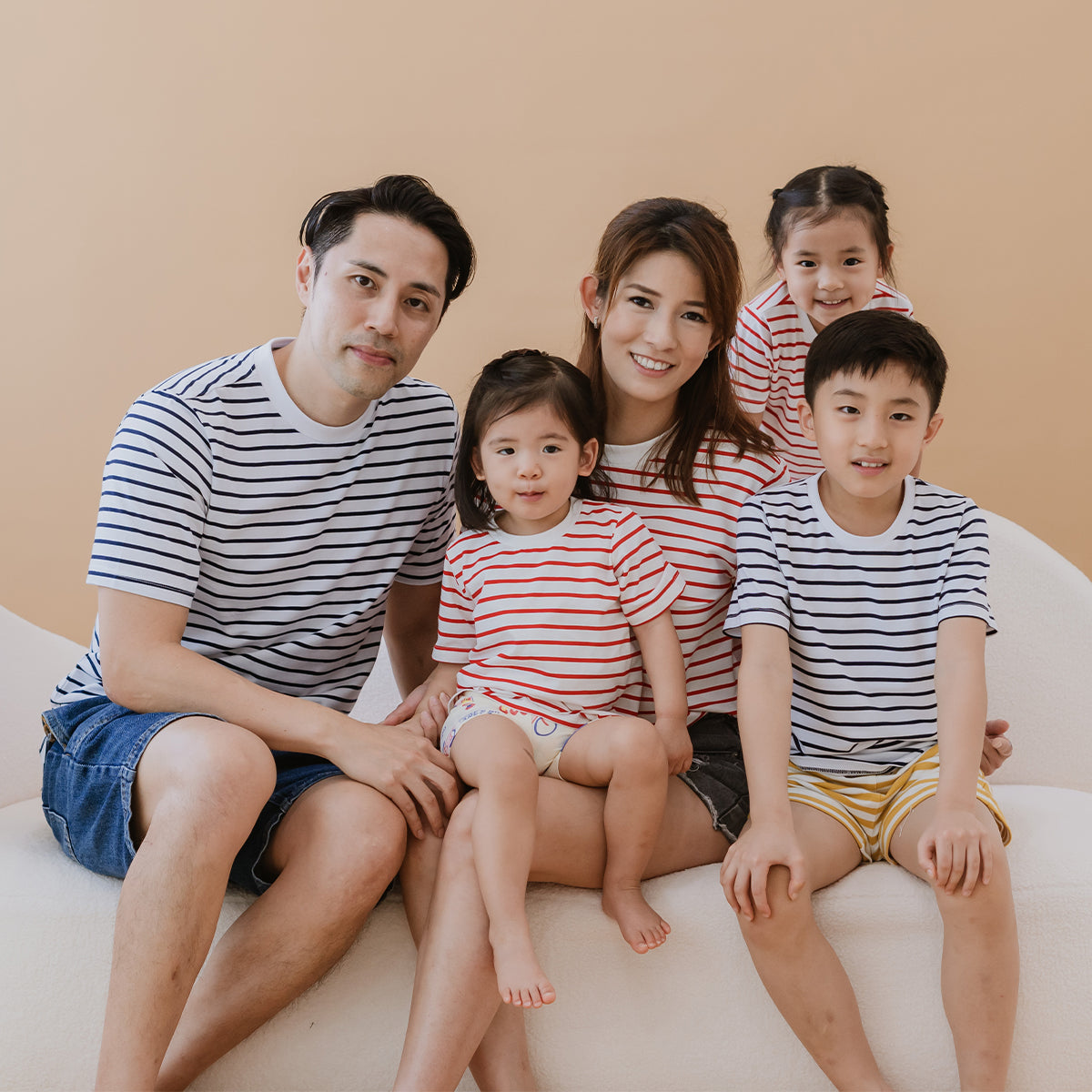 Family Tees - Personalisable Adult Striped Tee in Red (Unisex) by Le Petit Society — image 10