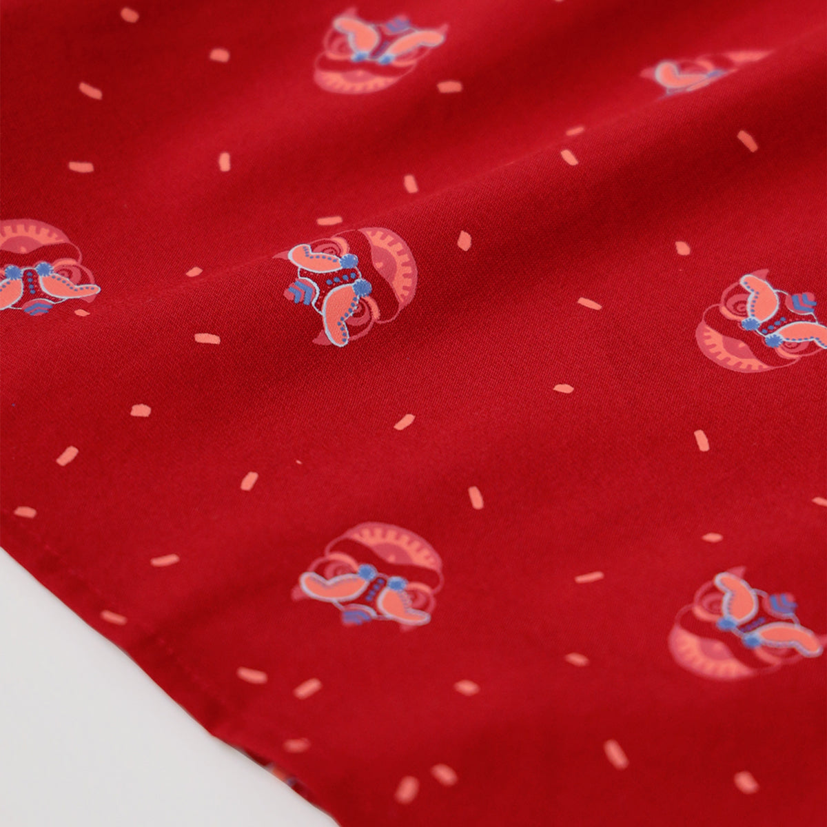 Lion Dance Series - Baby Boy Shirt Romper in Red by Le Petit Society — image 6