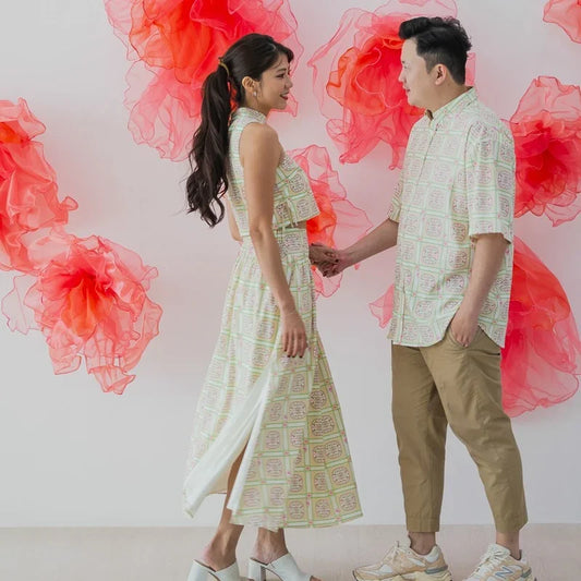 Heritage Series - Ladies Skirt in Beige Peranakan Print by Le Petit Society — image 2