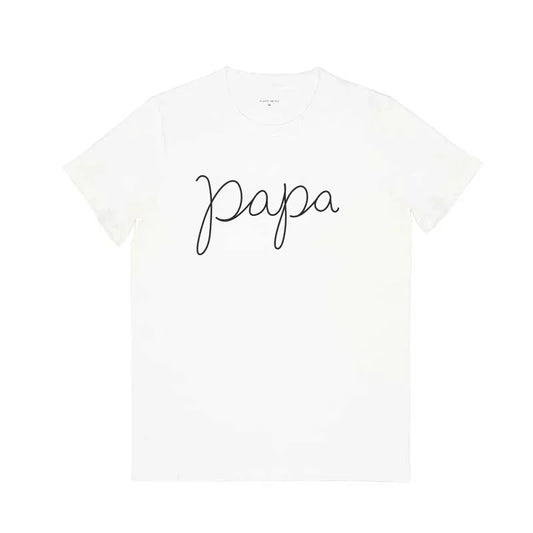Family Tees - Papa Tee in White/Black by Le Petit Society — image 2