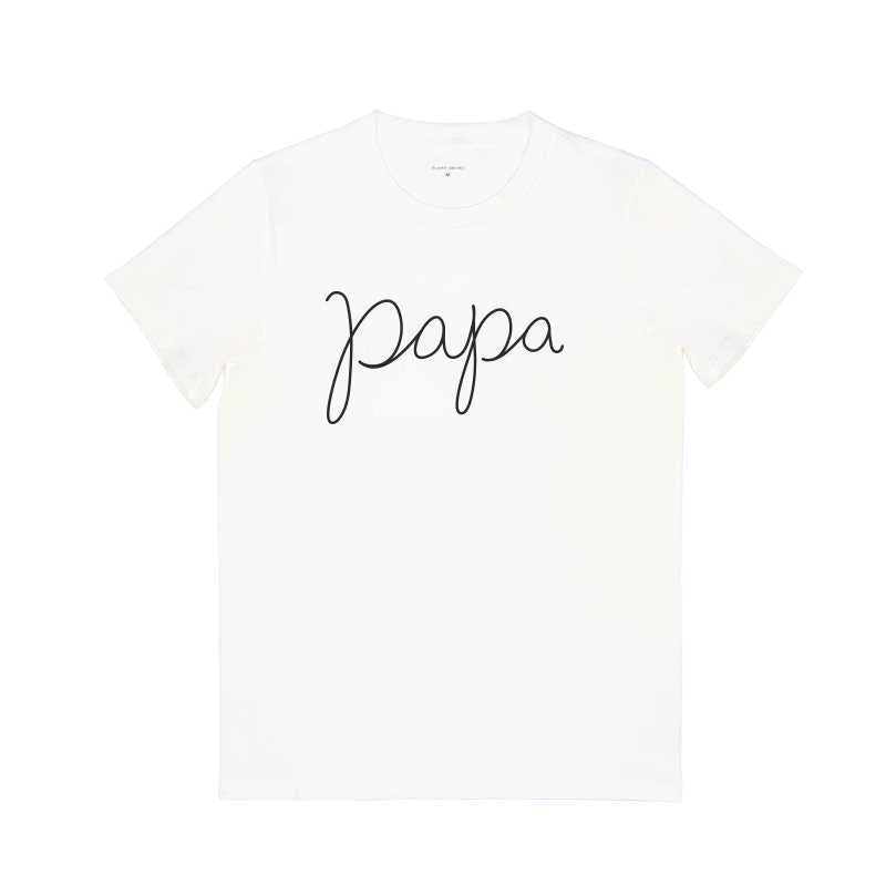 Family Tees - Papa Tee in White/Black by Le Petit Society — image 2