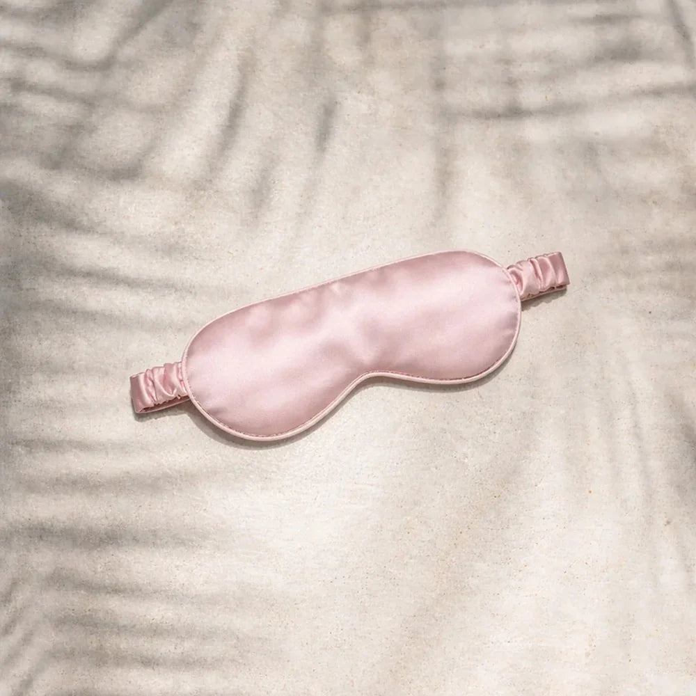 Mulberry Silk Sleep Eye Mask in Light Pink by Selenight Co