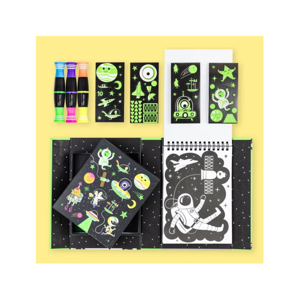 Neon Colouring Set in Outer Space by Tiger Tribe — image 2
