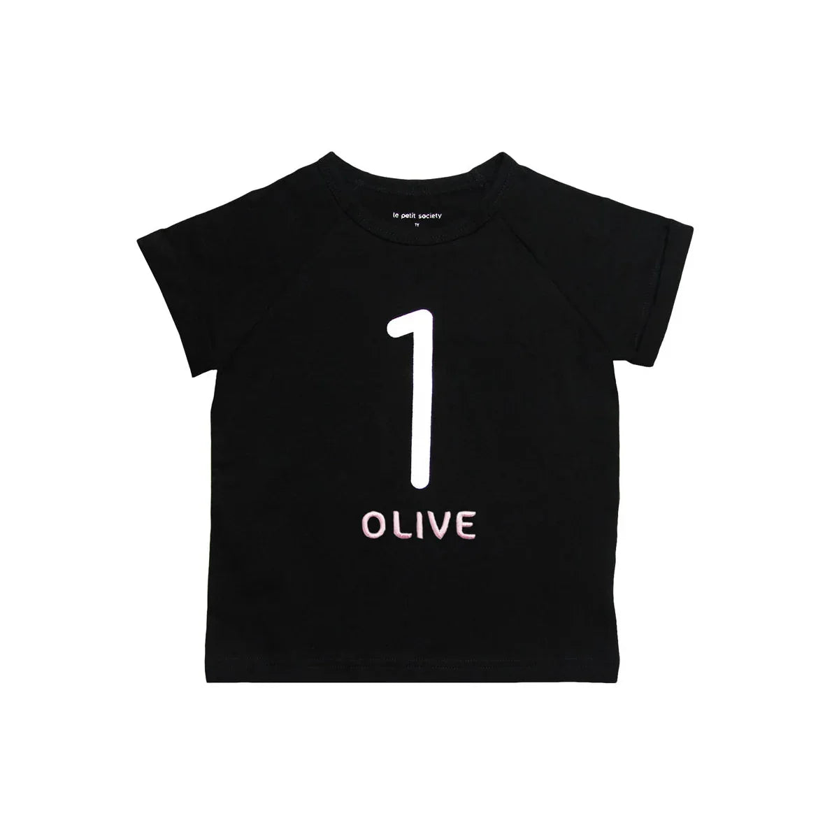 Number 1 Tee in Black/Silver by Le Petit Society — image 3