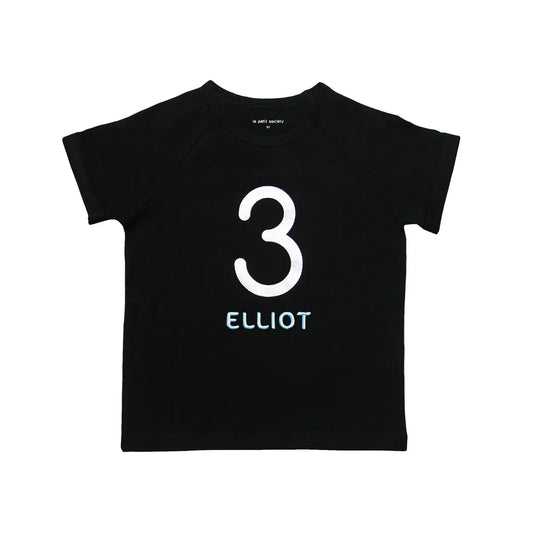 Number 3 Tee in Black/Silver by Le Petit Society — image 2