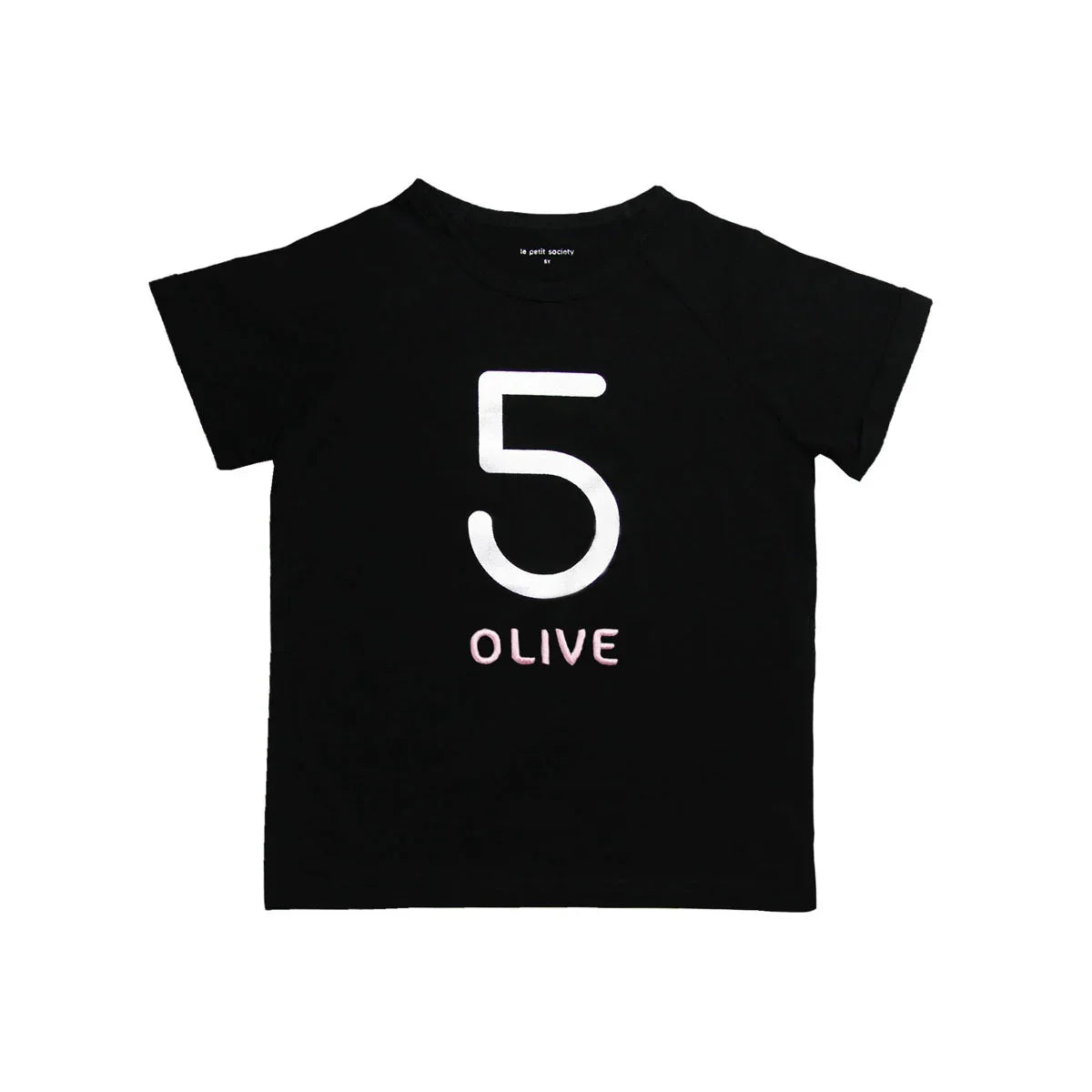 Number 5 Tee in Black/Silver by Le Petit Society — image 3