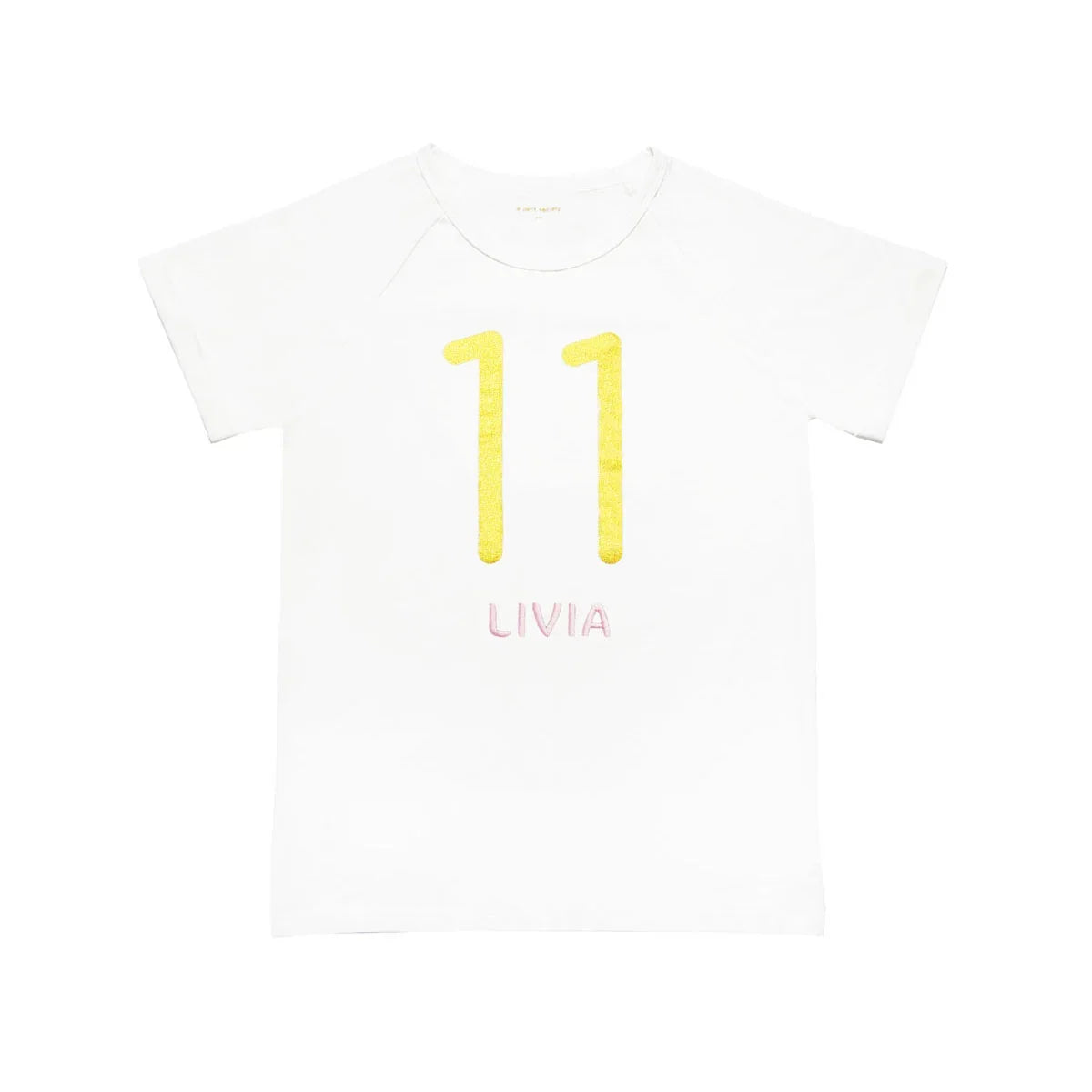 Number 11 Tee in White/Gold by Le Petit Society — image 3