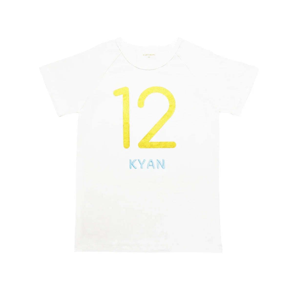 Number 12 Tee in White/Gold by Le Petit Society — image 3