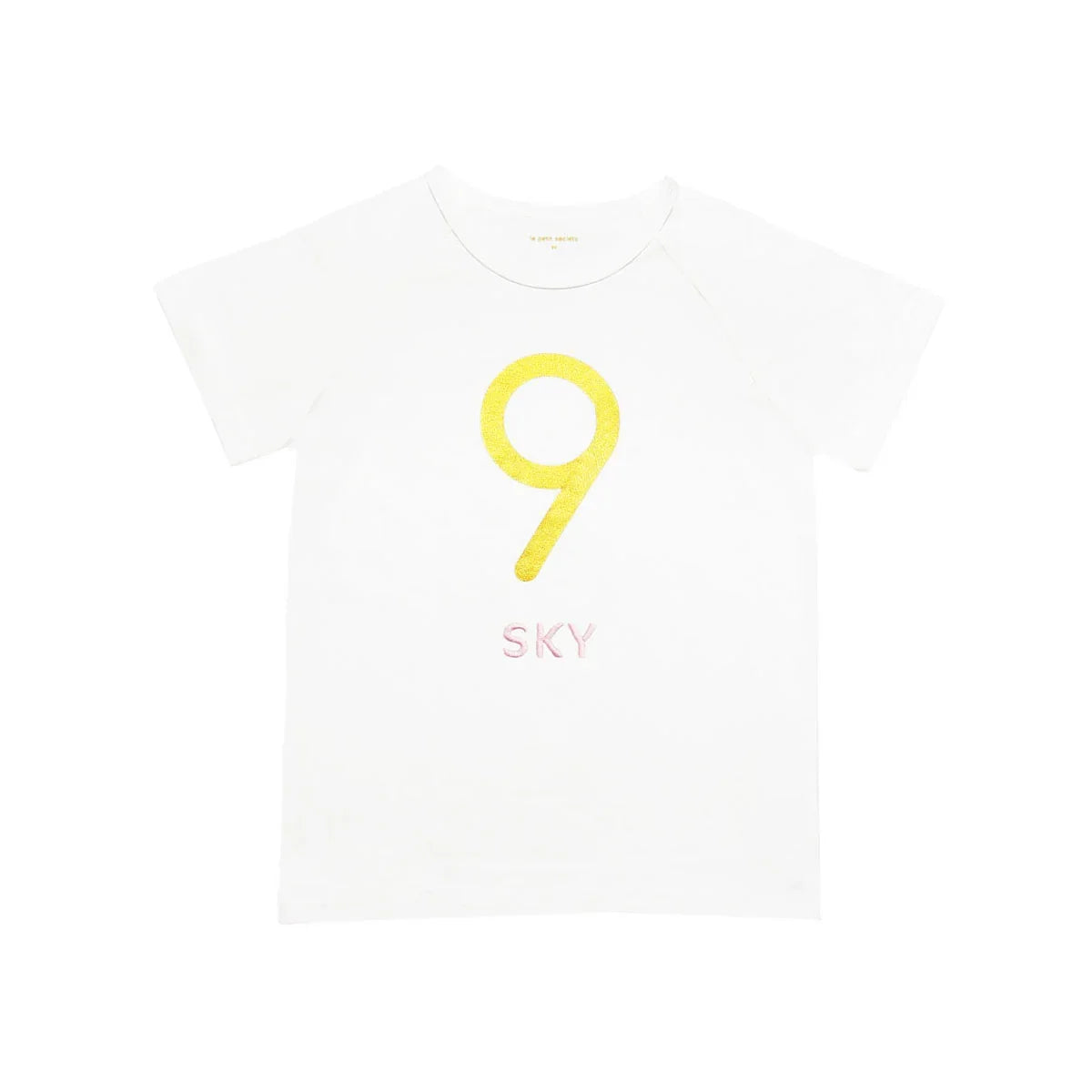 Number 9 Tee in White/Gold by Le Petit Society — image 3