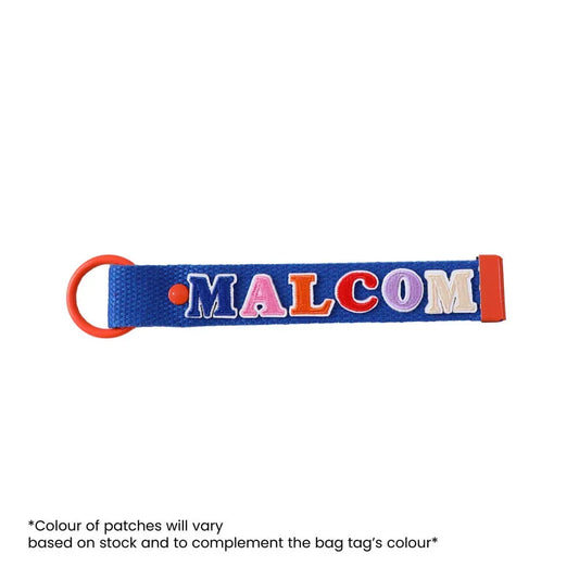 Le Petit Society's customisable bag tag with name patches.