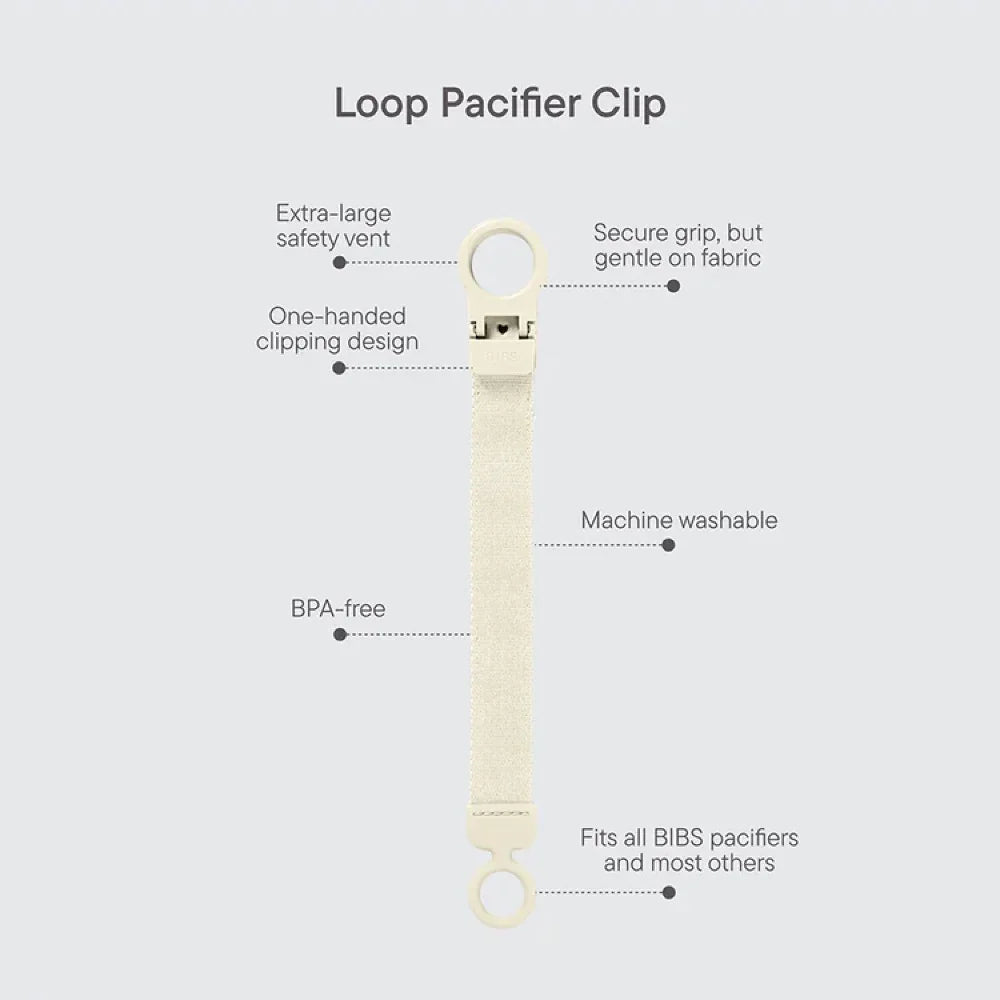 Pacifier Clip Loop (Ivory/Black) by BIBS