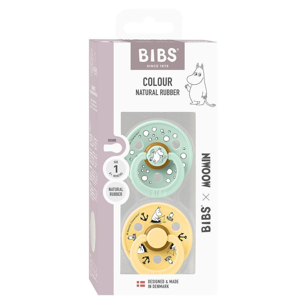 Colour Pacifier Twin Pack Sailing Latex (Nordic Mint Mix) by BIBS x Moomins — image 3