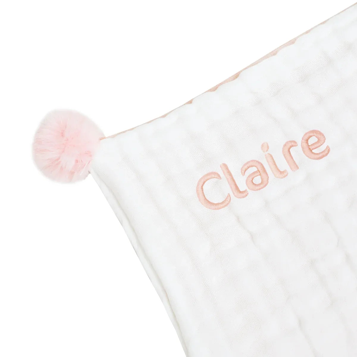 Double Thickness Kids/Adult Comforter in White and Peach (Personalisable) by Le Petit Society — image 2