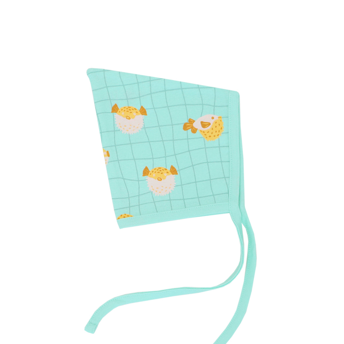 Organic Baby Bonnet Hat in Puffer Fish Print by Le Petit Society — image 5