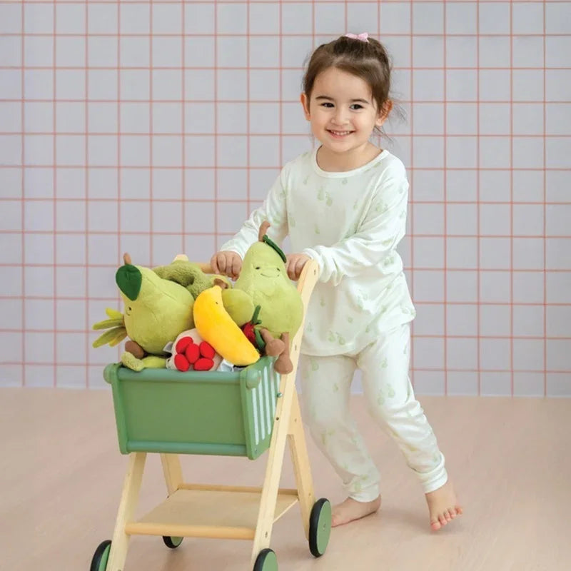 Kids Bamboo Pyjamas Set in Pear Print by Le Petit Society — image 14
