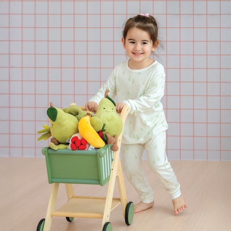 Kids Bamboo Pyjamas Set in Pear Print by Le Petit Society — image 14