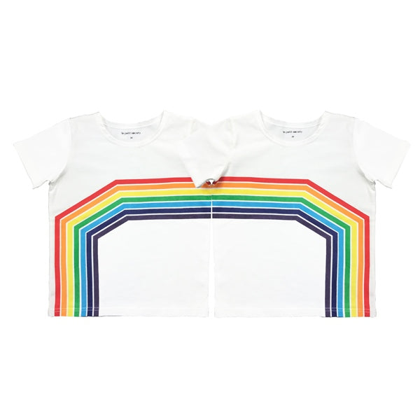 Rainbow Series - Kids Tee in White (Left Arc) by Le Petit Society — image 8