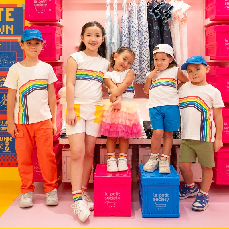 Rainbow Series - Kids Tee in White (Right Arc) by Le Petit Society — image 6