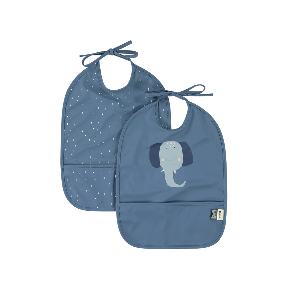 Waterproof Bib 2 in Pack - Mrs Elephant by Trixie
