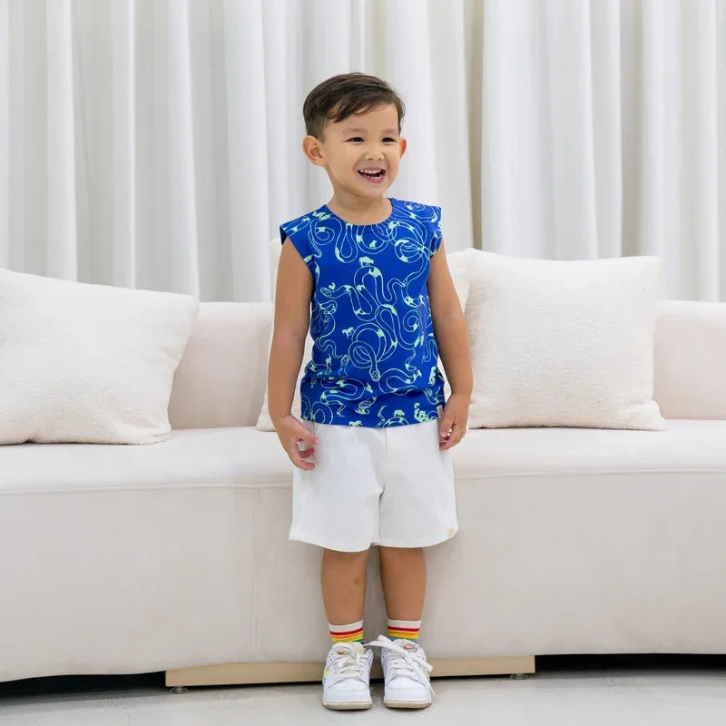 Zodiac Series - Boys Tank in Blue Snake Print by Le Petit Society — image 12