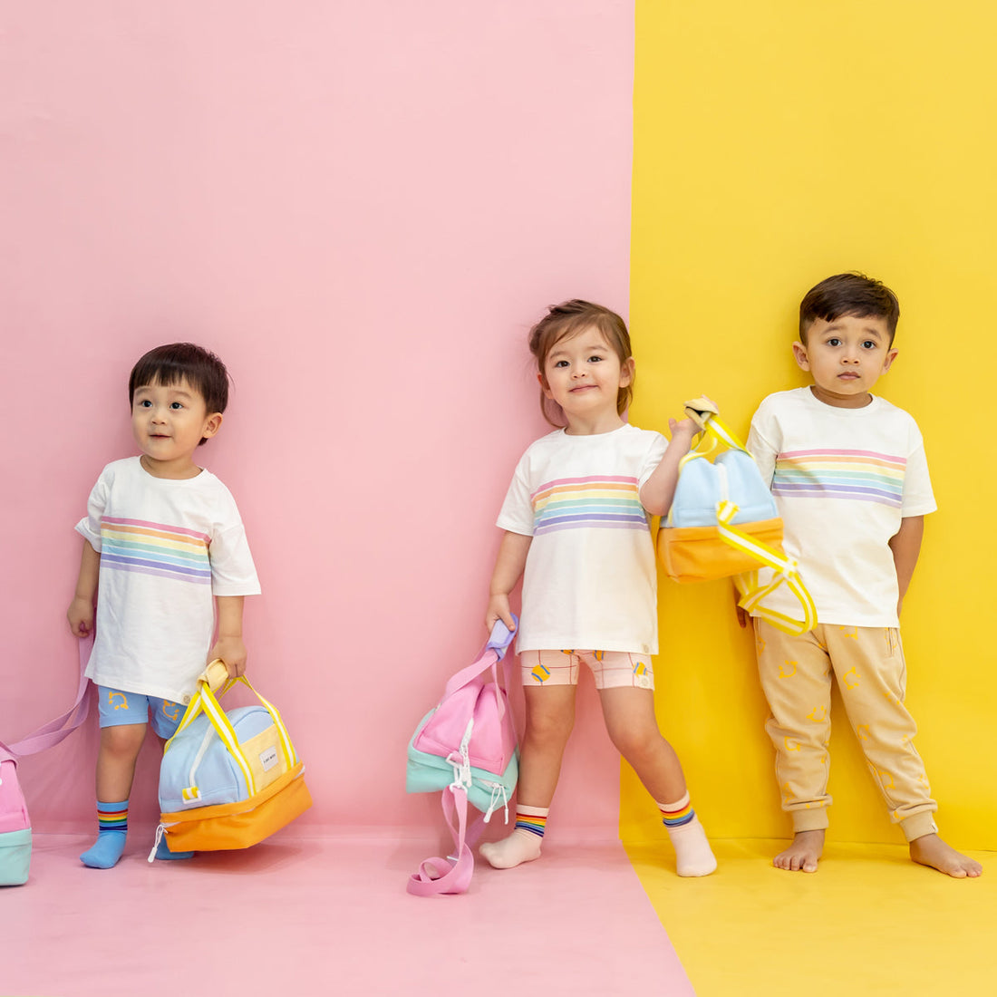 Child with a Le Petit Society lunch bag